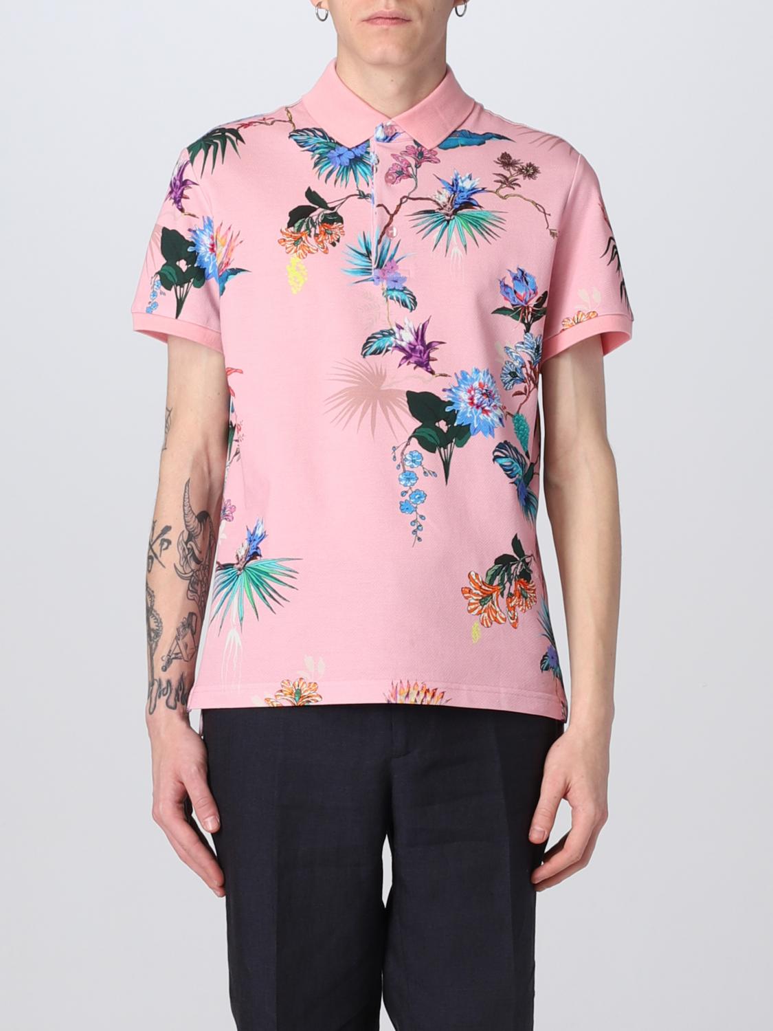 ETRO POLO: Polo Etro de punto con estampado floral, Fucsia - Img 1