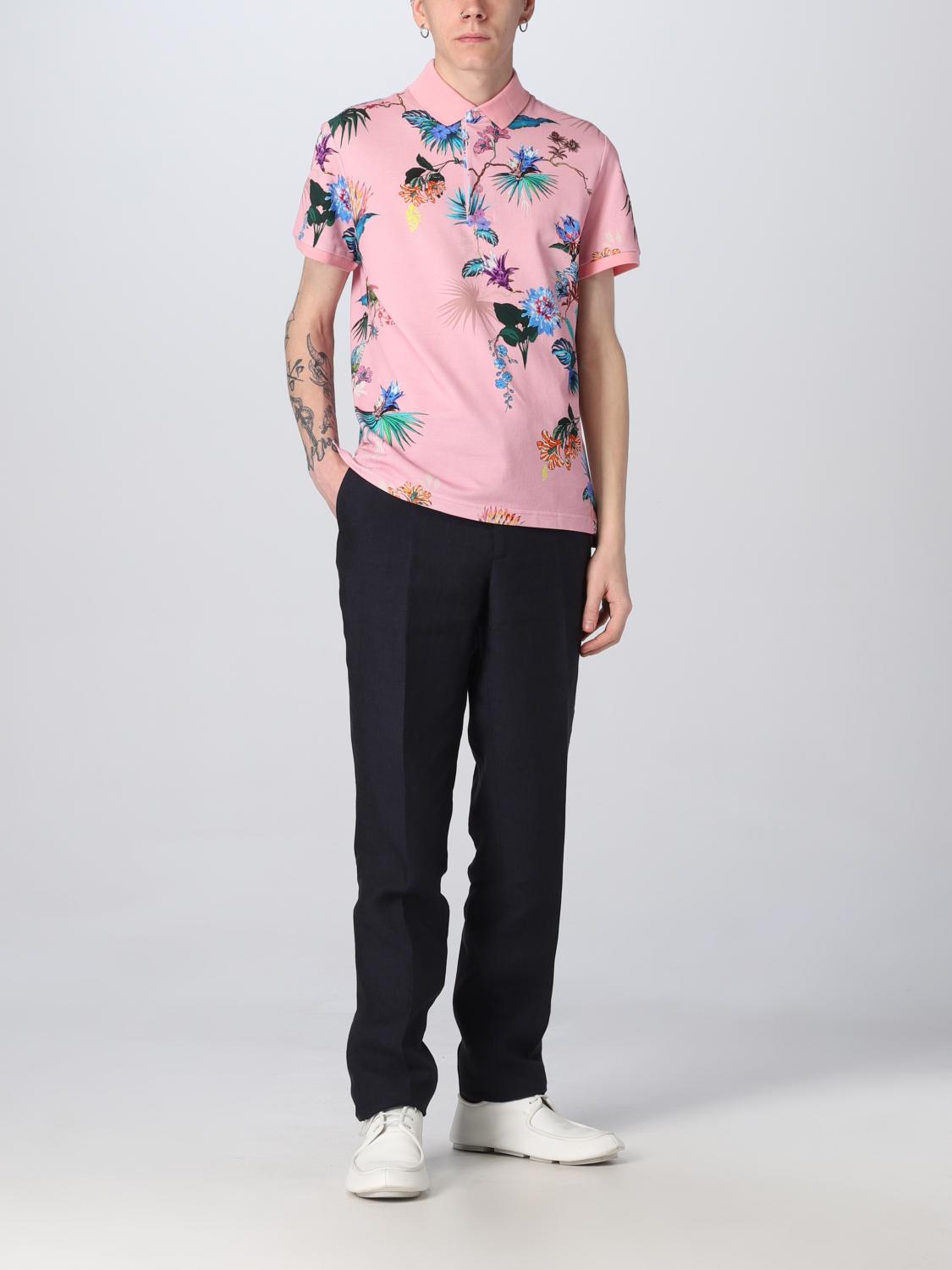 ETRO POLO: Polo Etro de punto con estampado floral, Fucsia - Img 2