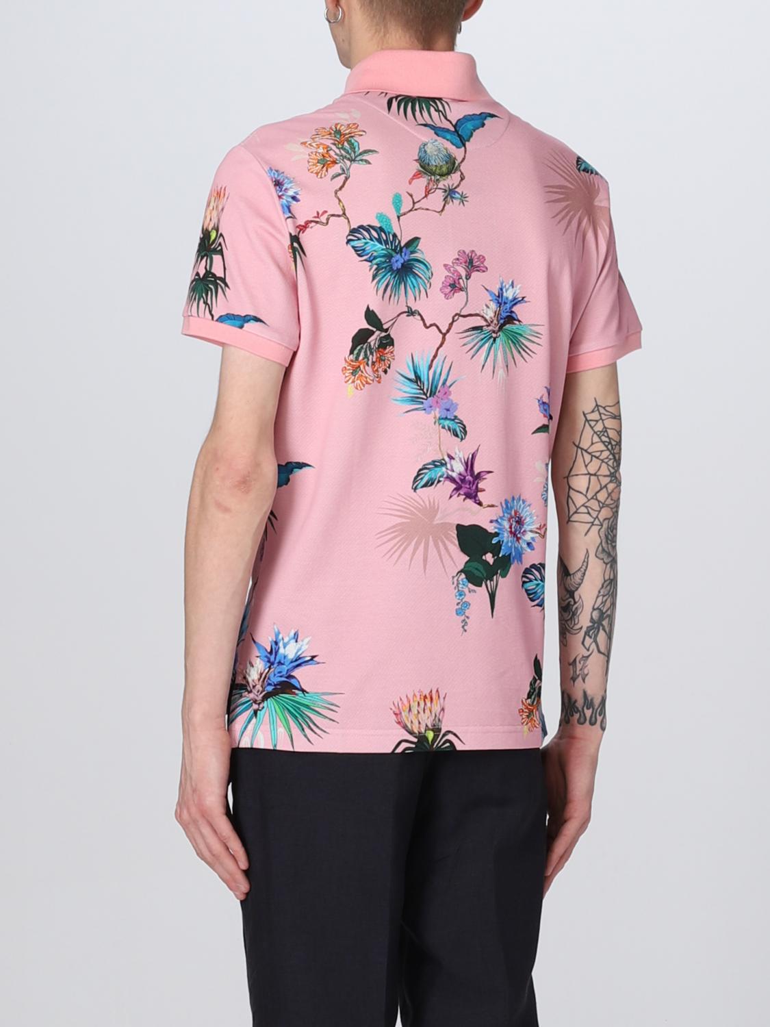 ETRO POLO: Polo Etro de punto con estampado floral, Fucsia - Img 3
