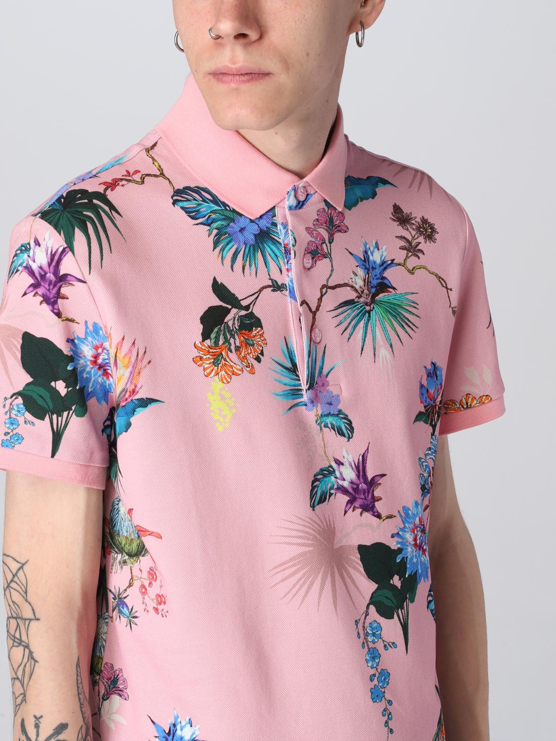 ETRO POLO: Polo Etro de punto con estampado floral, Fucsia - Img 5