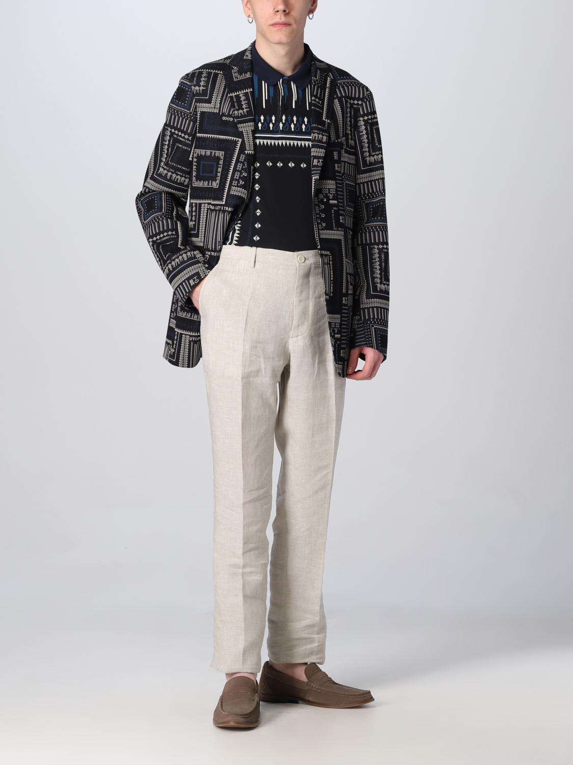 ETRO JACKET: Etro jacket in jersey with all over jacquard print, Blue - Img 2