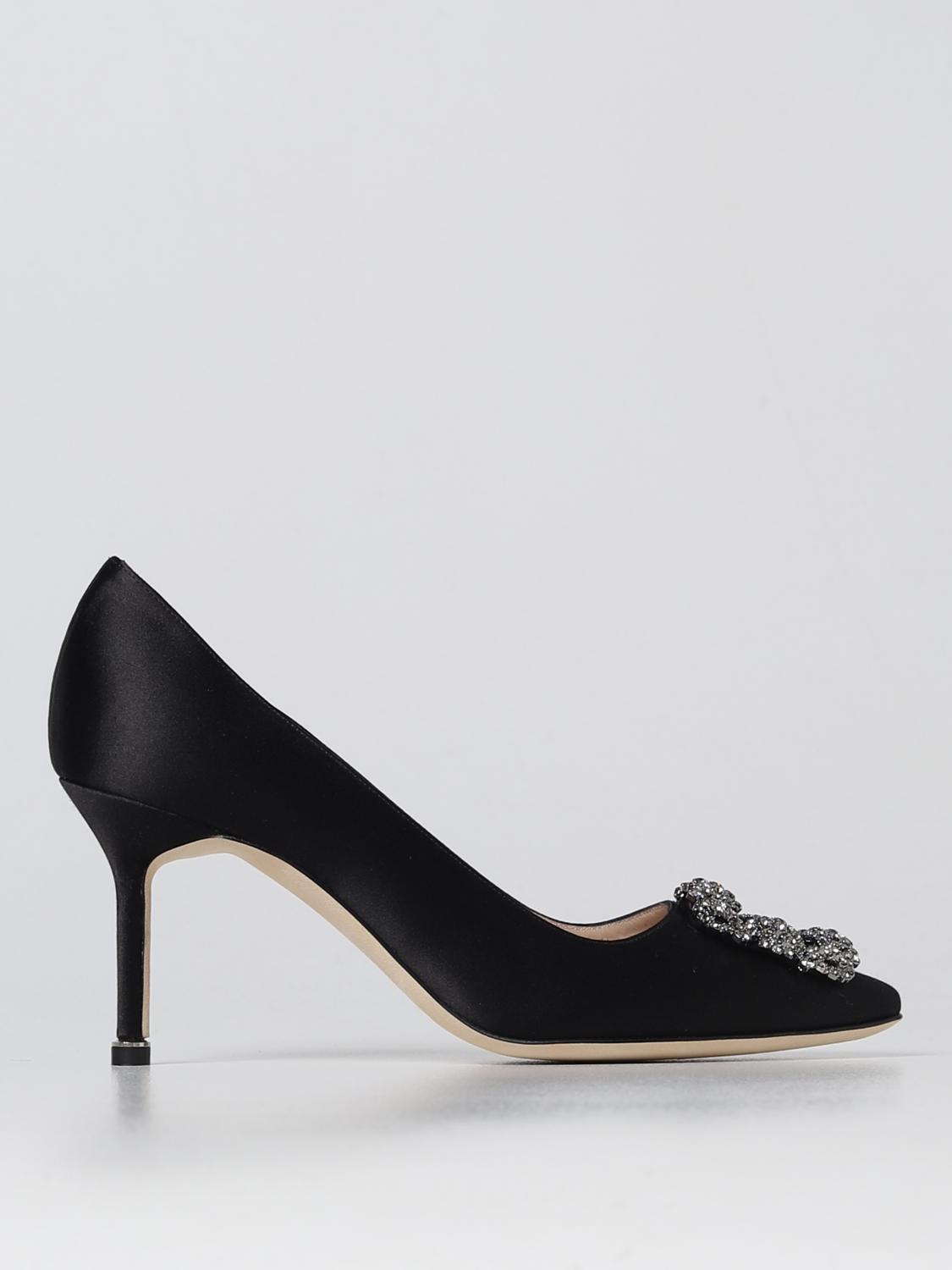 MANOLO BLAHNIK PUMPS: Hangisi Manolo Blahnik décolleté in satin, Black - Img 1