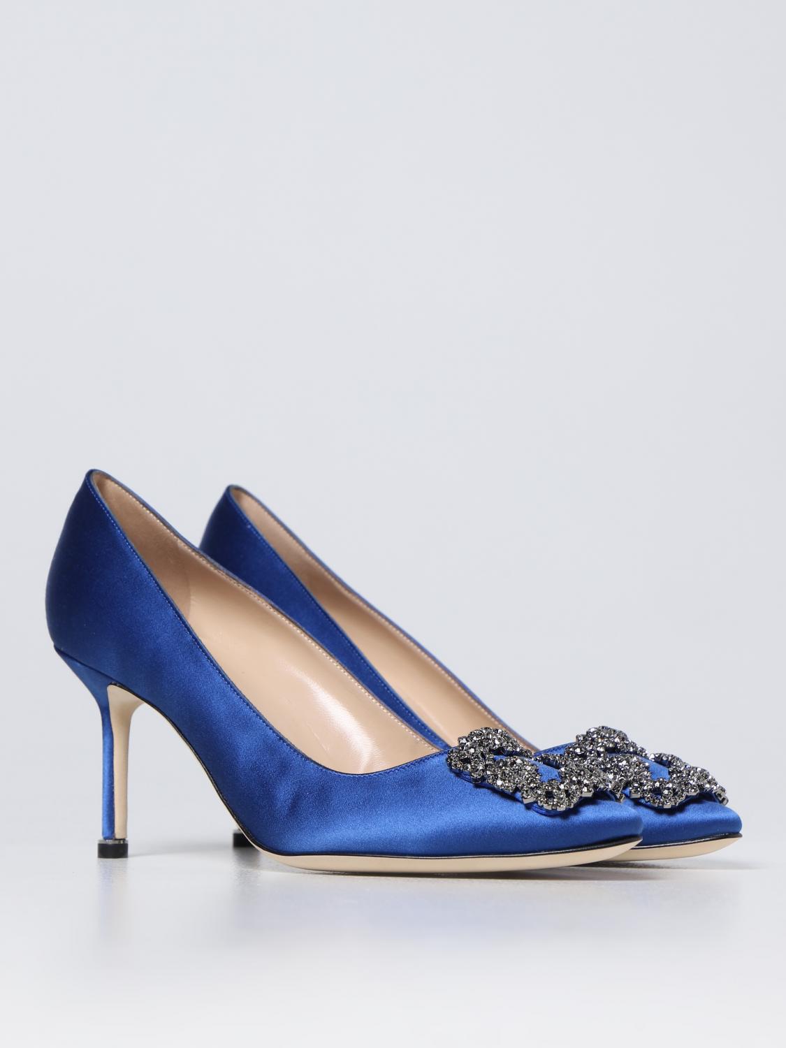 MANOLO BLAHNIK PUMPS: Hangisi Manolo Blahnik décolleté in satin, Blue - Img 2