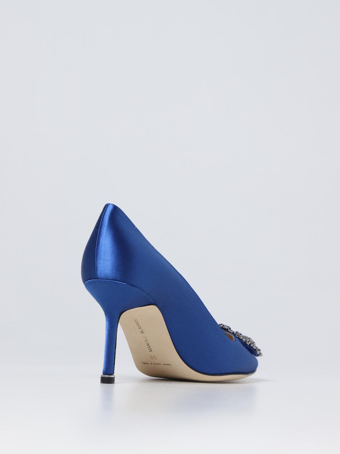 MANOLO BLAHNIK PUMPS: Hangisi Manolo Blahnik décolleté in satin, Blue - Img 3