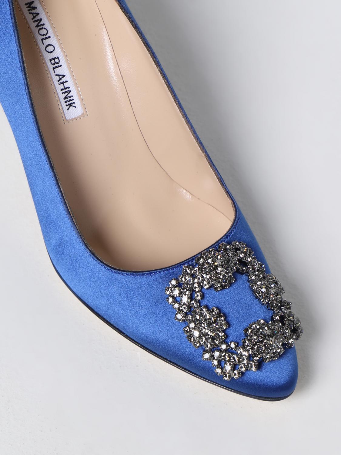 MANOLO BLAHNIK PUMPS: Hangisi Manolo Blahnik décolleté in satin, Blue - Img 4