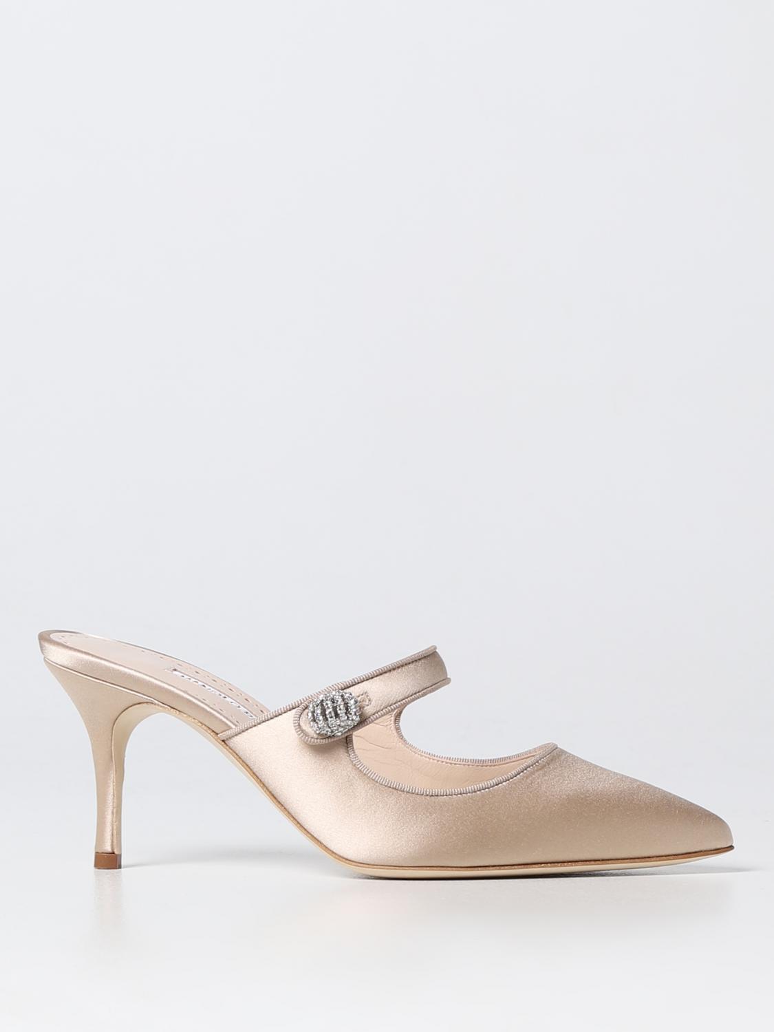 MANOLO BLAHNIK SCARPE CON TACCO: Pump Campari Manolo Blahnik in satin, Cipria - Img 1