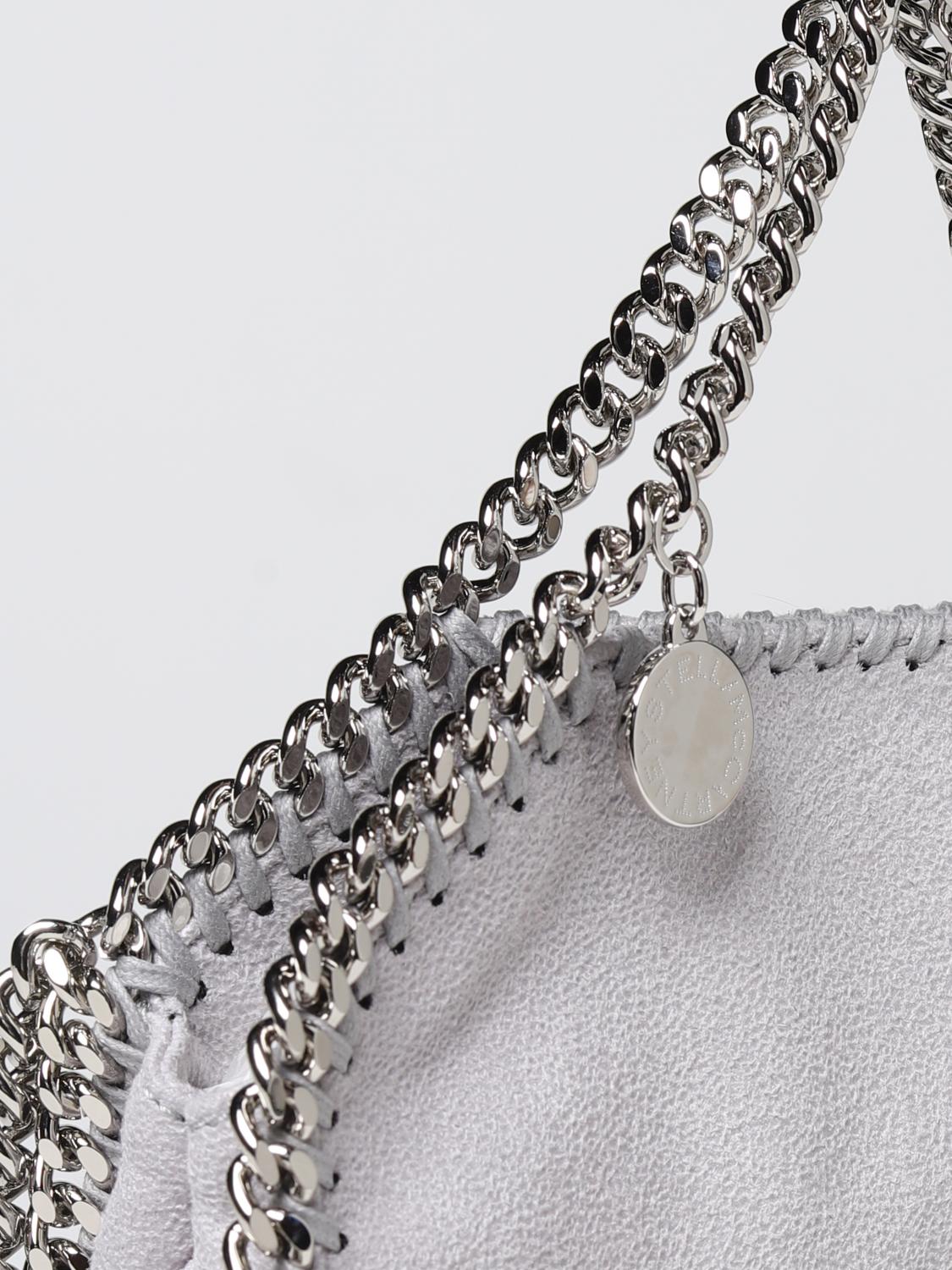 STELLA MCCARTNEY BORSA MINI: Borsa Falabella Stella McCartney in pelle sintetica scamosciata, Grigio - Img 3