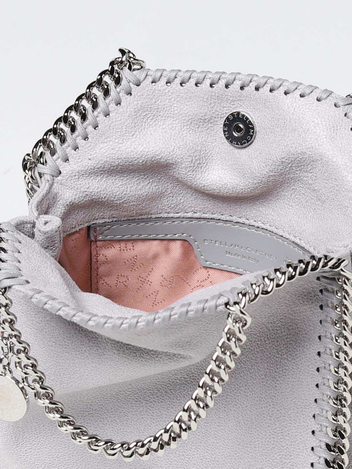 STELLA MCCARTNEY BORSA MINI: Borsa Falabella Stella McCartney in pelle sintetica scamosciata, Grigio - Img 4