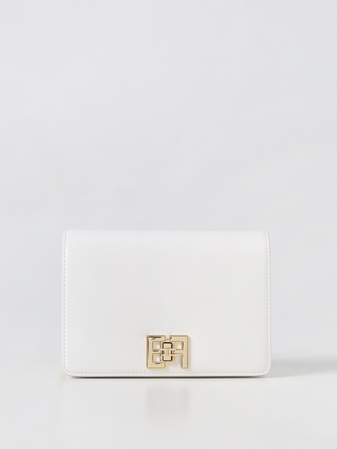ELISABETTA FRANCHI BORSA MINI: Borsa Elisabetta Franchi in similpelle bottalata, Avorio - Img 1