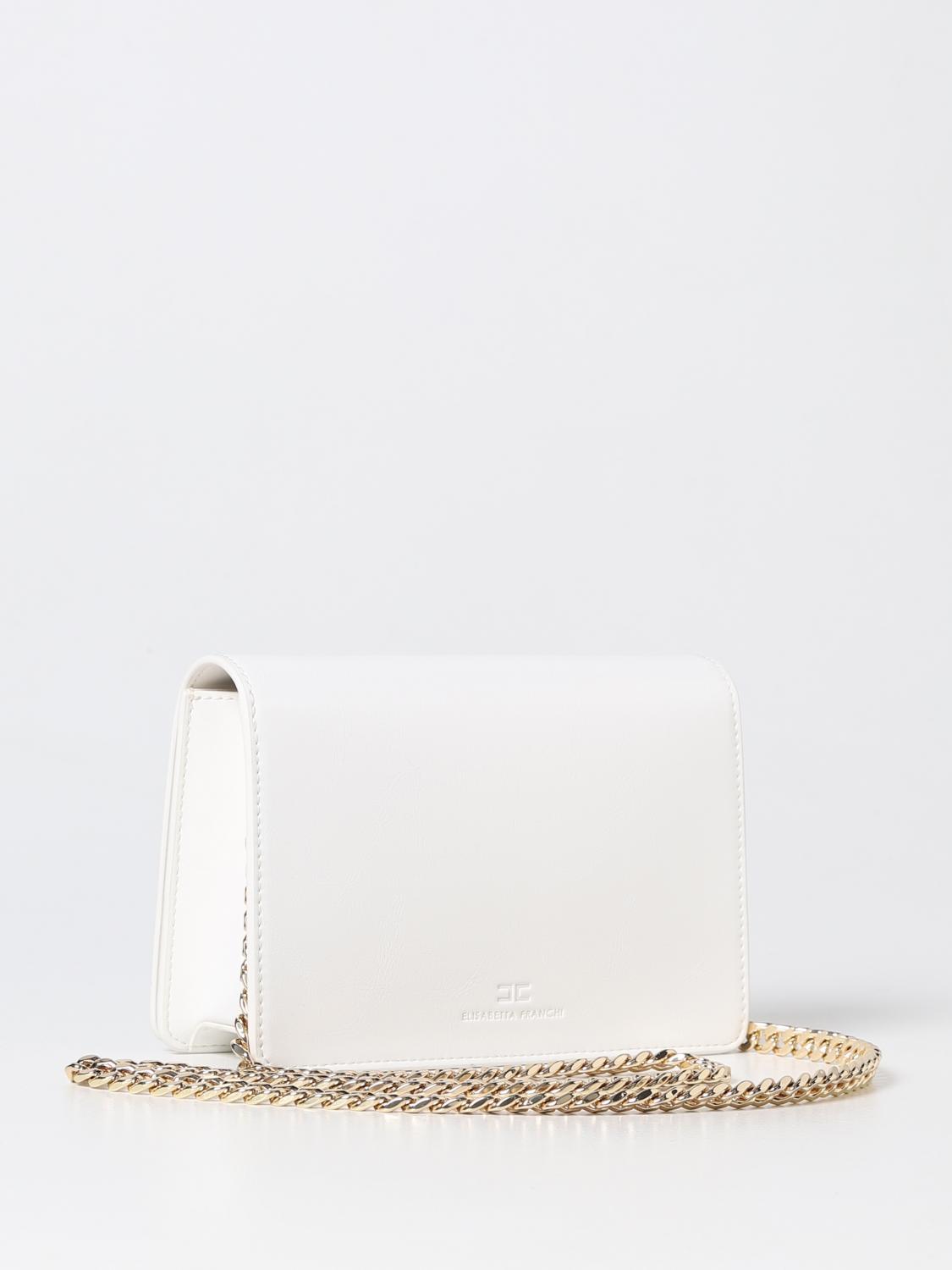 ELISABETTA FRANCHI BORSA MINI: Borsa Elisabetta Franchi in similpelle bottalata, Avorio - Img 2