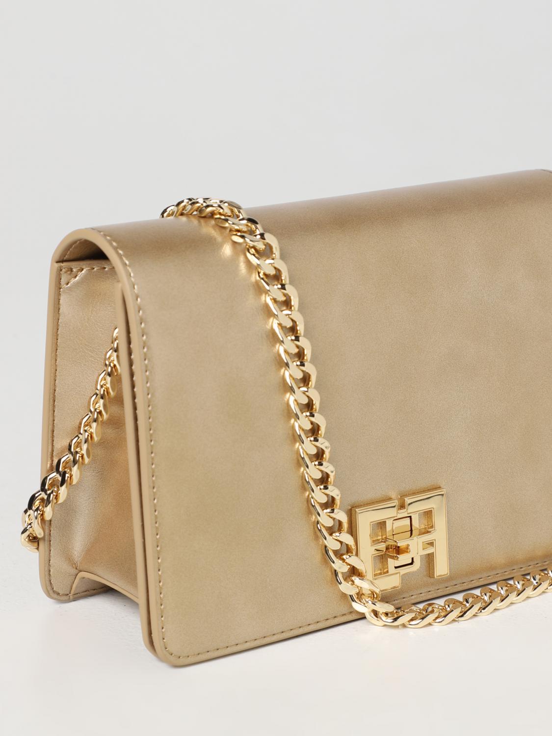 ELISABETTA FRANCHI BORSA MINI: Borsa Elisabetta Franchi in similpelle bottalata, Oro - Img 3