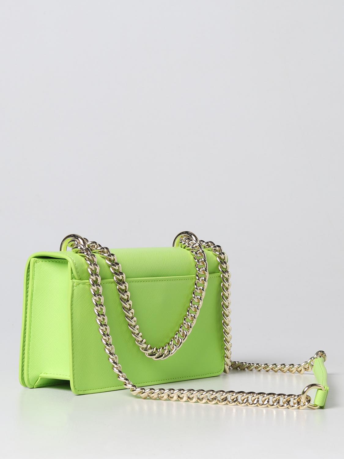 VERSACE JEANS COUTURE SHOULDER BAG: Versace Jeans Couture bag in saffiano synthetic leather, Acid Green - Img 2