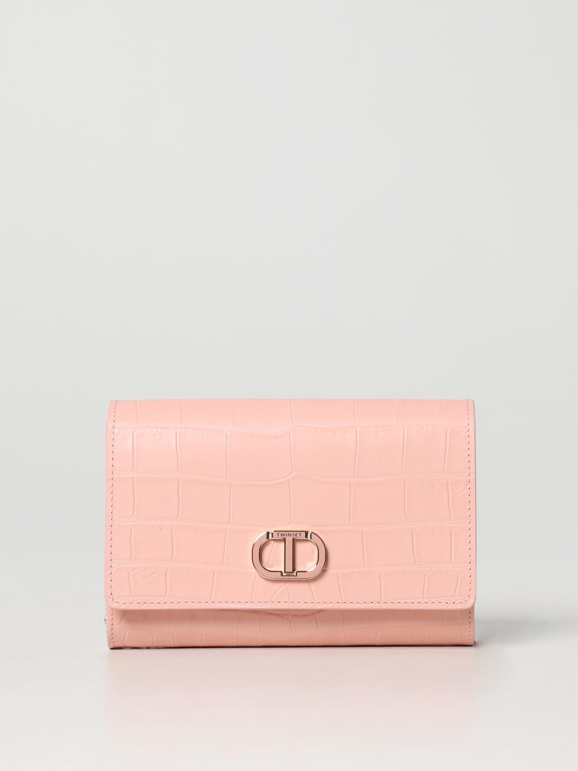 TWINSET BORSA MINI: Borsa Twinset in pelle stampa cocco, Rosa - Img 1