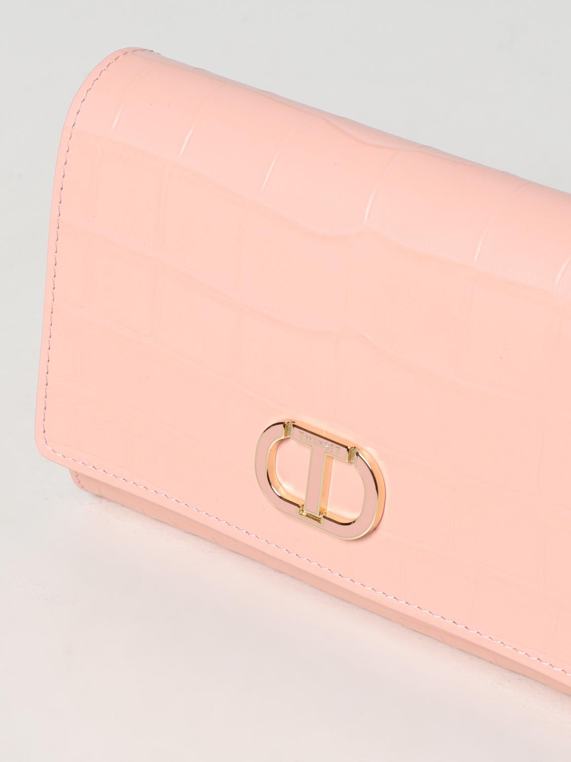 TWINSET BORSA MINI: Borsa Twinset in pelle stampa cocco, Rosa - Img 3