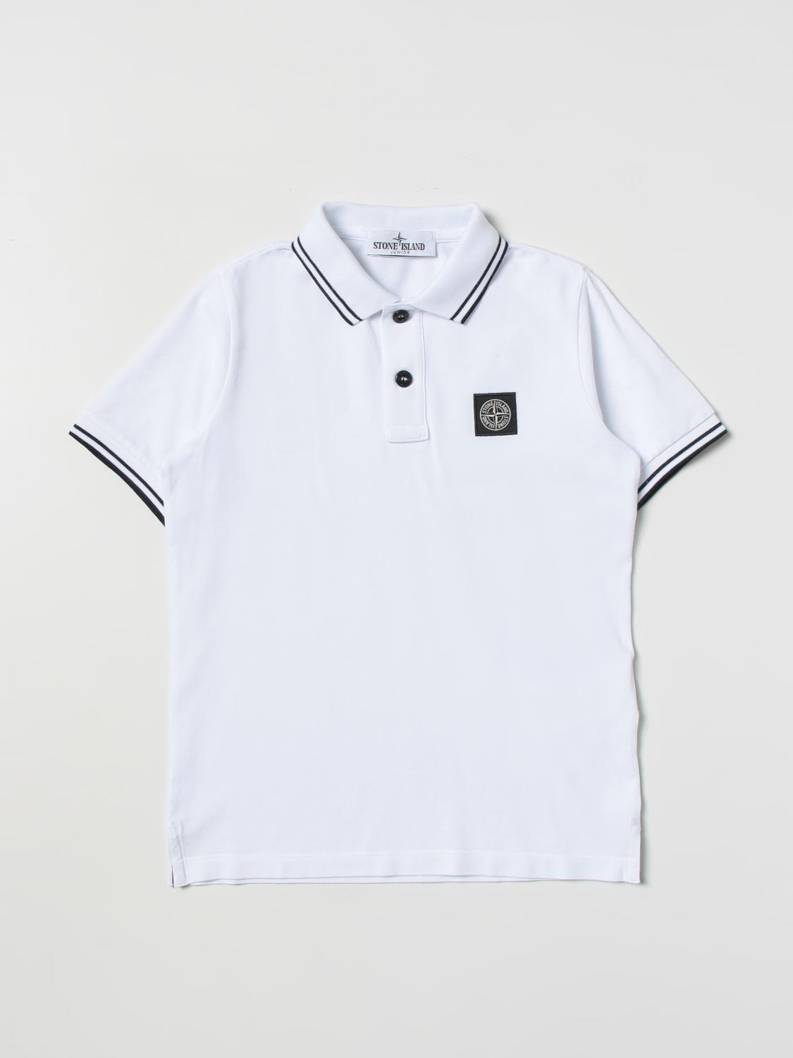 STONE ISLAND JUNIOR POLO: T-shirt kinder Stone Island Junior, Weiß - Img 1