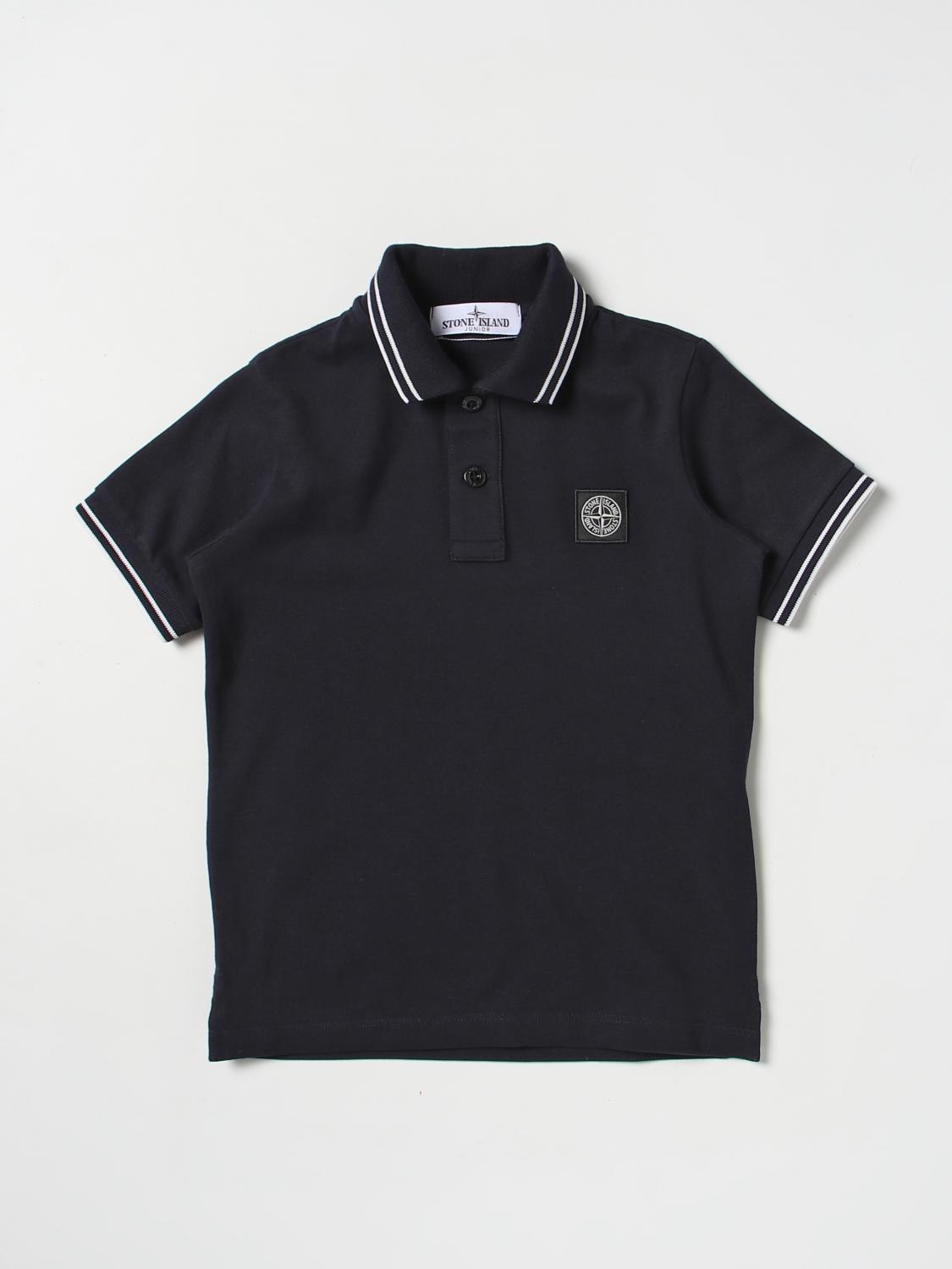 STONE ISLAND JUNIOR 폴로 셔츠: 티셔츠 남아 Stone Island Junior, 블루 - Img 1