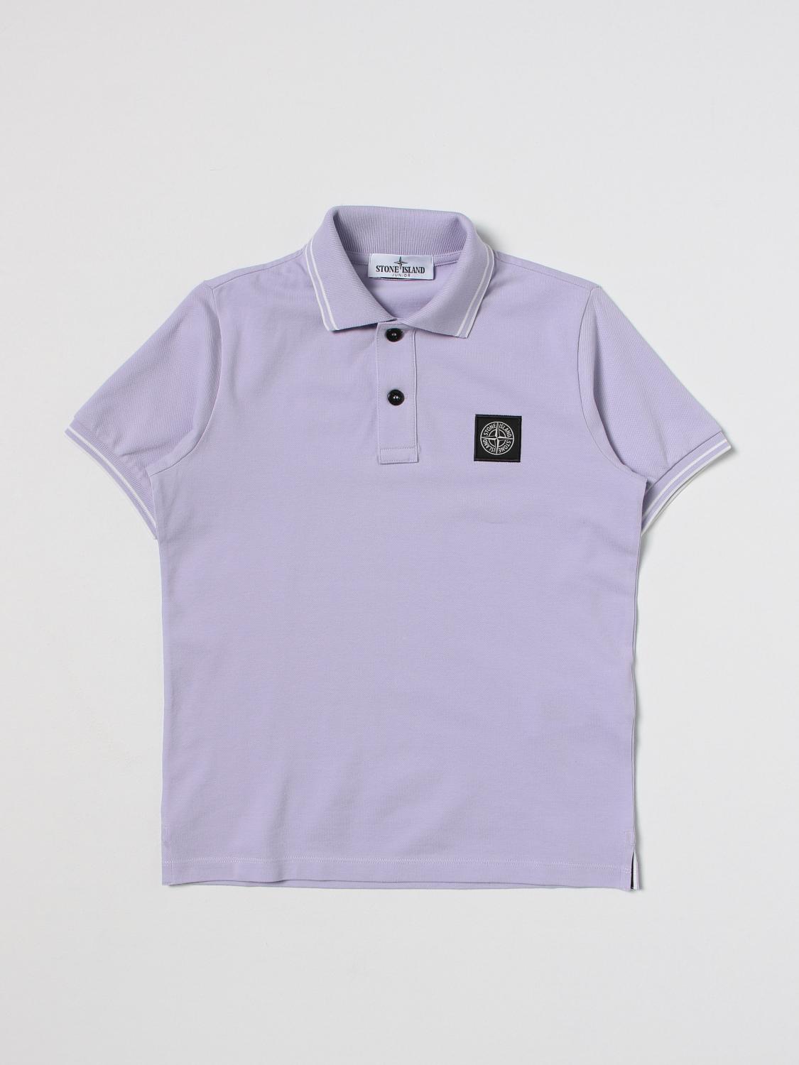 STONE ISLAND JUNIOR ポロシャツ: Tシャツ ボーイ Stone Island Junior, ライラック - Img 1
