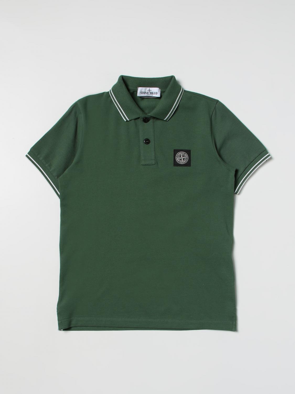 STONE ISLAND JUNIOR ポロシャツ: Tシャツ ボーイ Stone Island Junior, オリーブ - Img 1