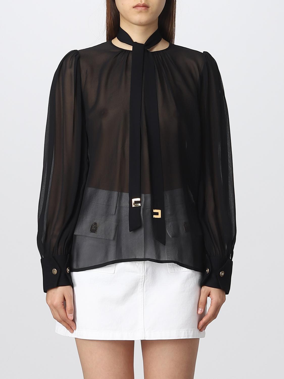 ELISABETTA FRANCHI HEMDBLUSE: Hemdbluse damen Elisabetta Franchi, Schwarz - Img 1