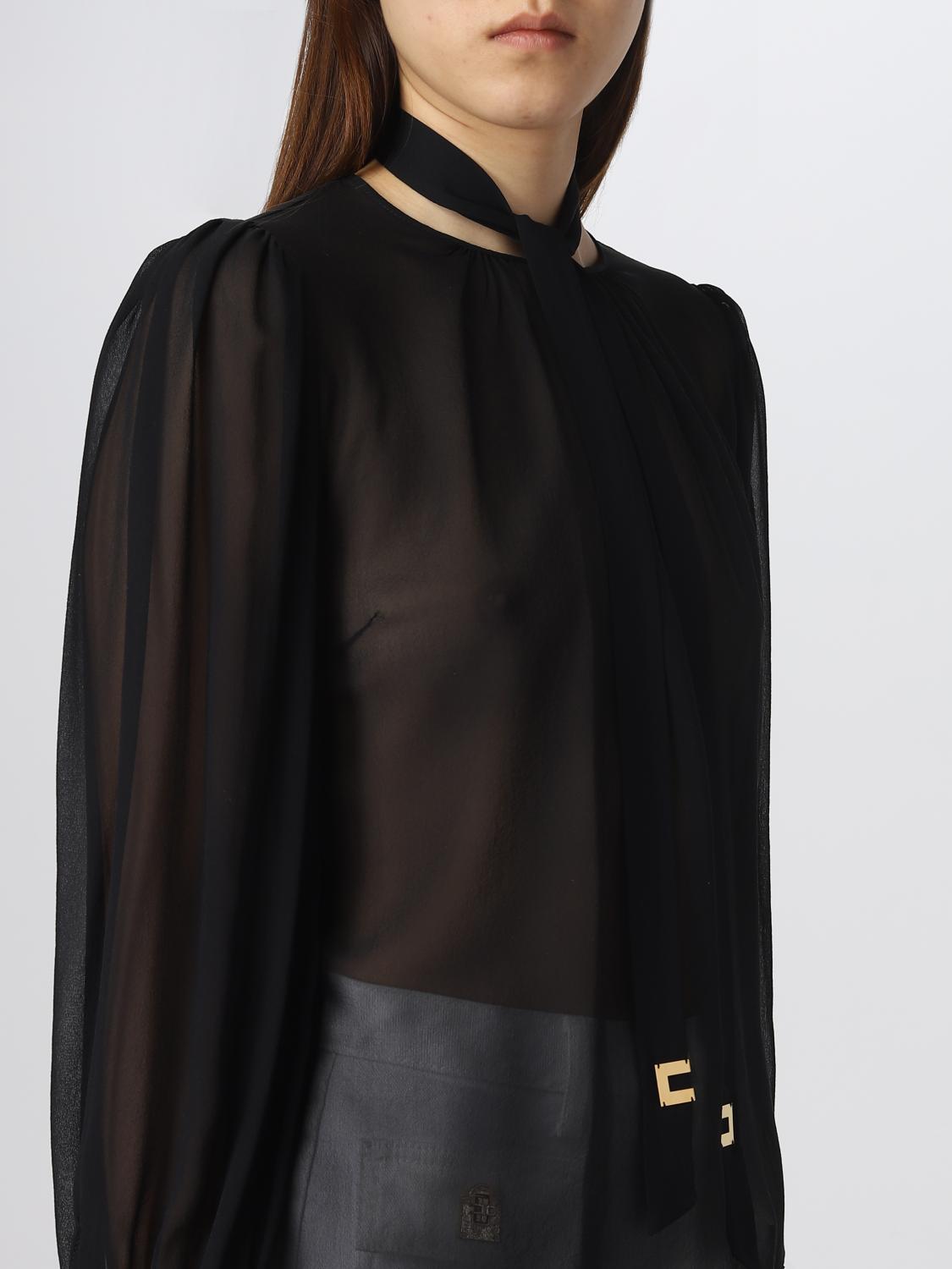 ELISABETTA FRANCHI HEMDBLUSE: Hemdbluse damen Elisabetta Franchi, Schwarz - Img 3