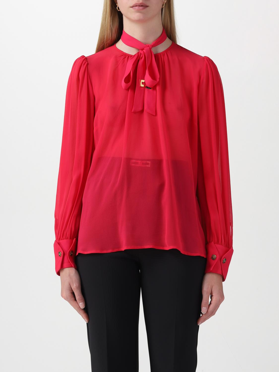 ELISABETTA FRANCHI CAMICIA: Camicia Elisabetta Franchi in georgette, Fuxia - Img 1