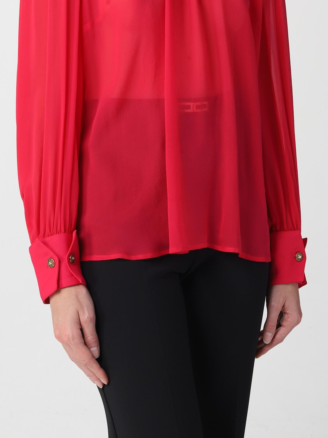 ELISABETTA FRANCHI CAMICIA: Camicia Elisabetta Franchi in georgette, Fuxia - Img 3