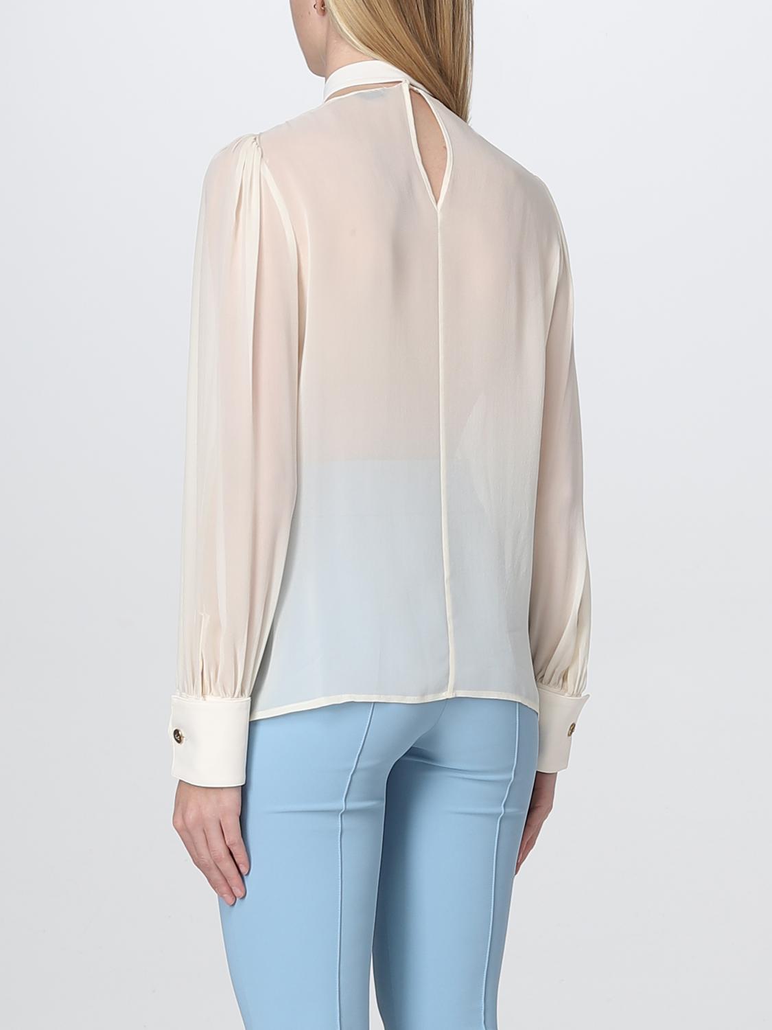 ELISABETTA FRANCHI CAMICIA: Camicia Elisabetta Franchi in georgette, Burro - Img 2