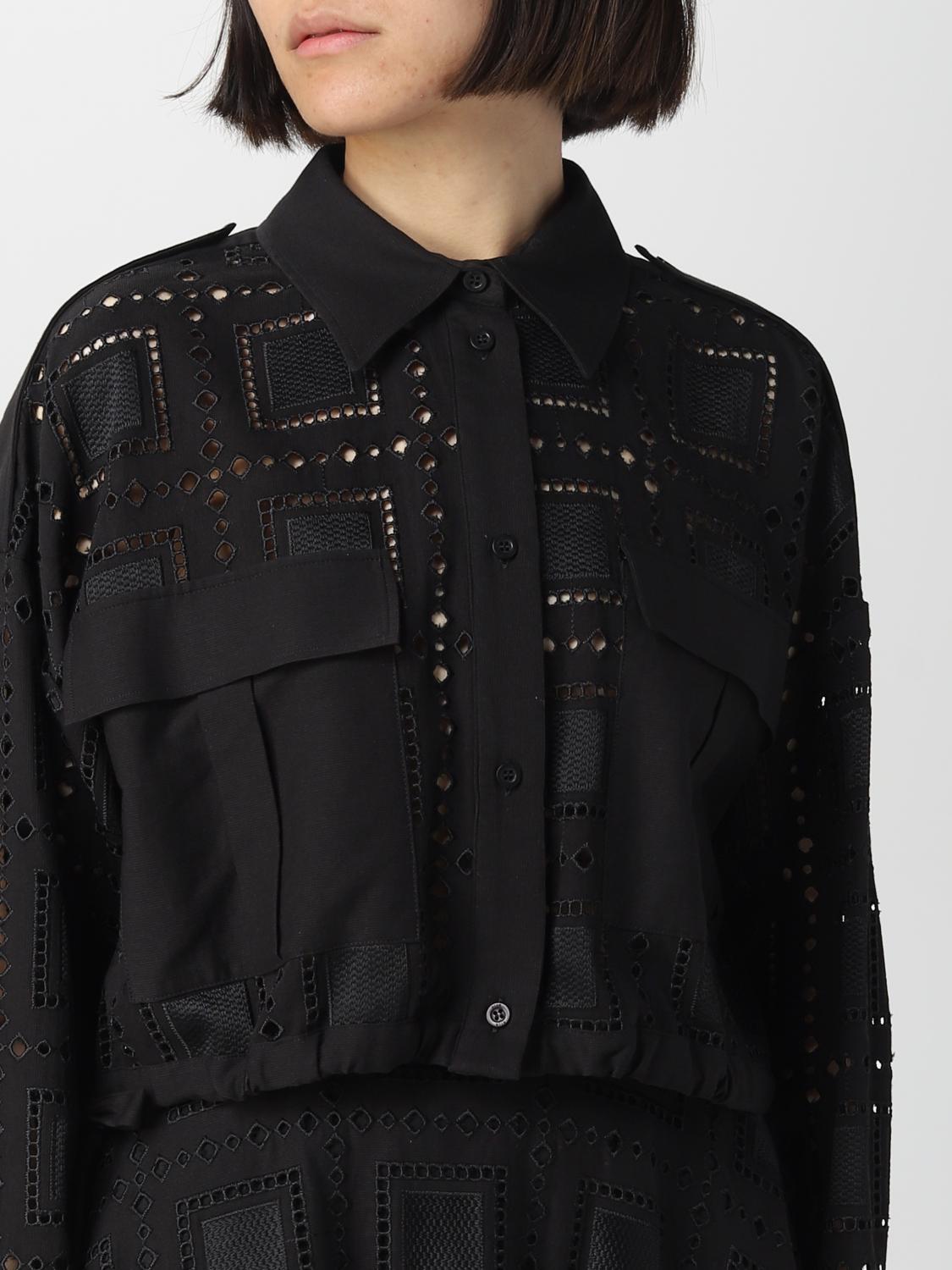 MSGM CAMICIA: Camicia MSGM in pizzo Sangallo, Nero - Img 4