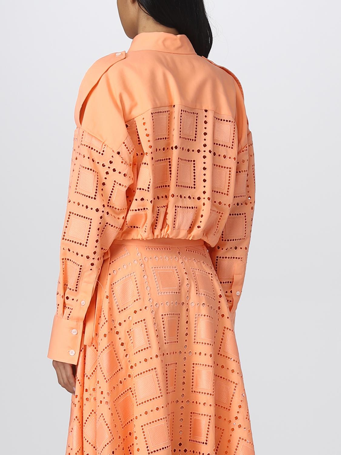 MSGM CAMICIA: Camicia MSGM in pizzo Sangallo, Arancione - Img 3
