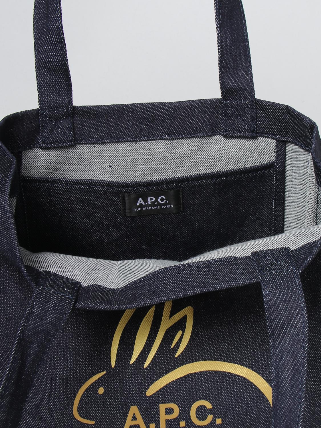 A.P.C. TOTE BAG: Shoulder bag woman A.P.C., Indigo - Img 3
