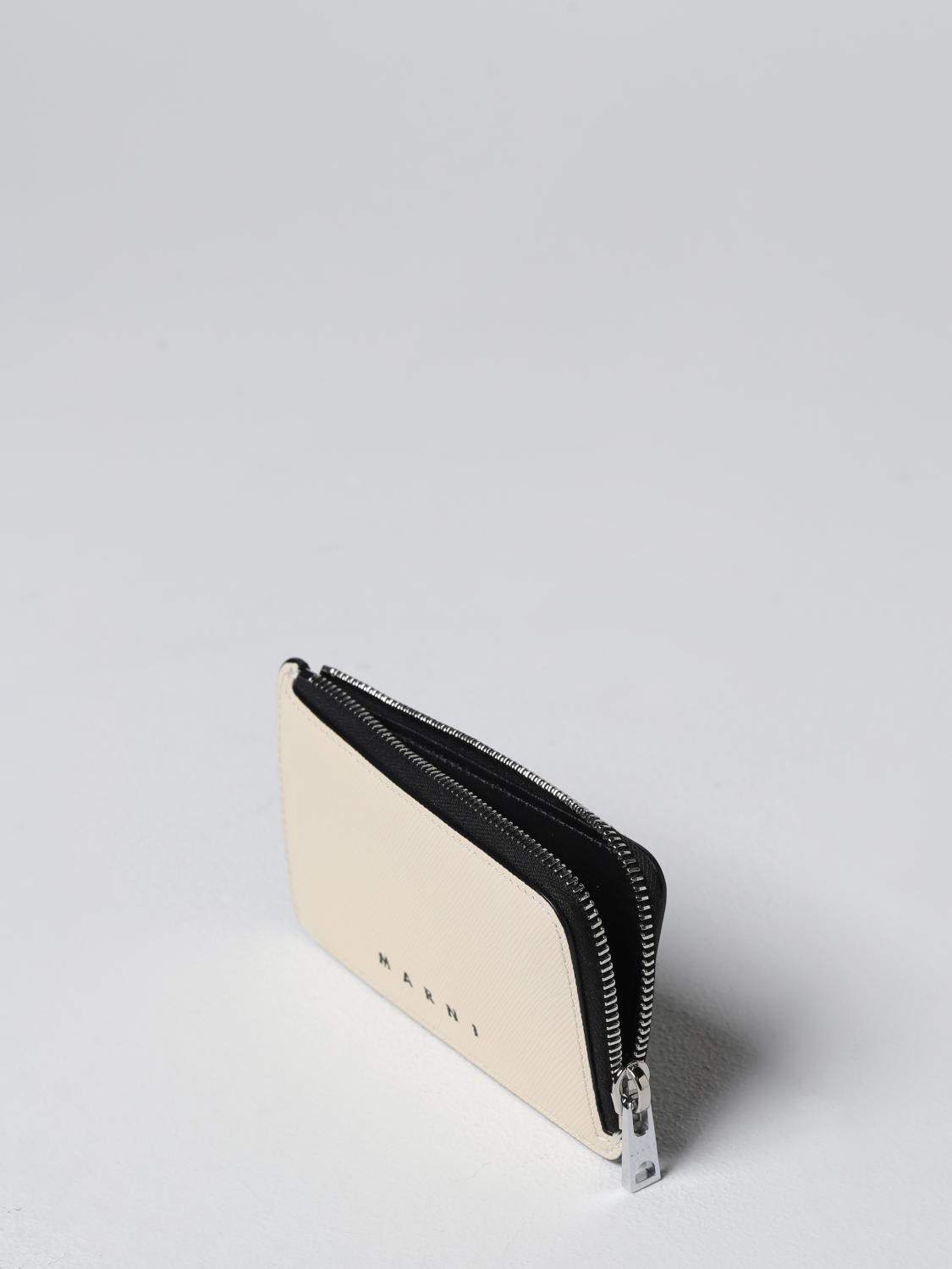 MARNI WALLET: Marni card holder in leather, White - Img 2