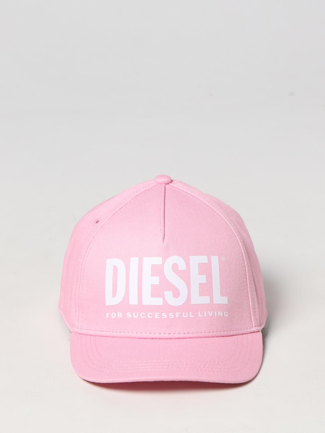 DIESEL CAPPELLO: Cappello Diesel in cotone con logo, Rosa - Img 2