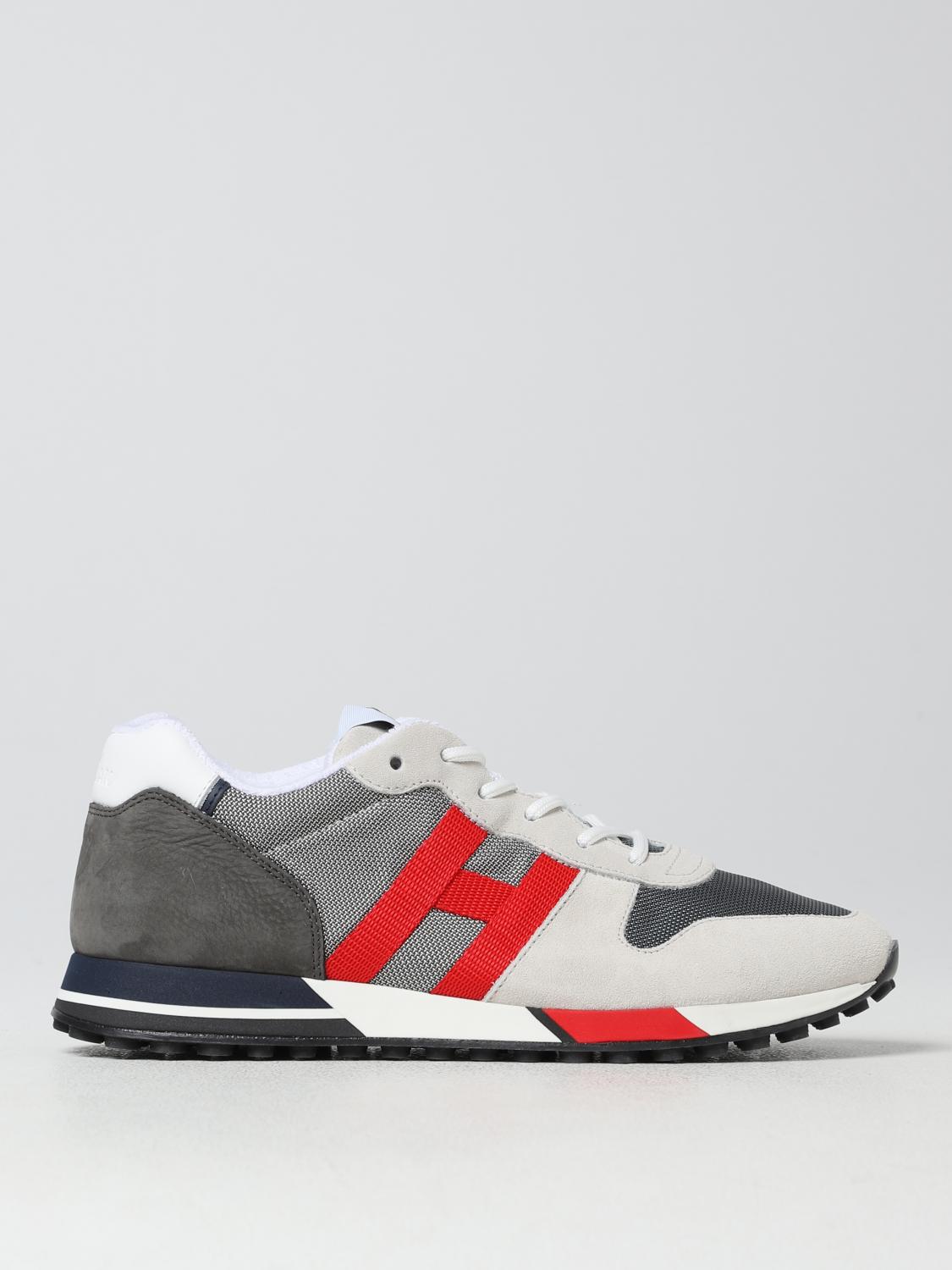 HOGAN: H383 sneakers in suede and mesh - Grey | Hogan