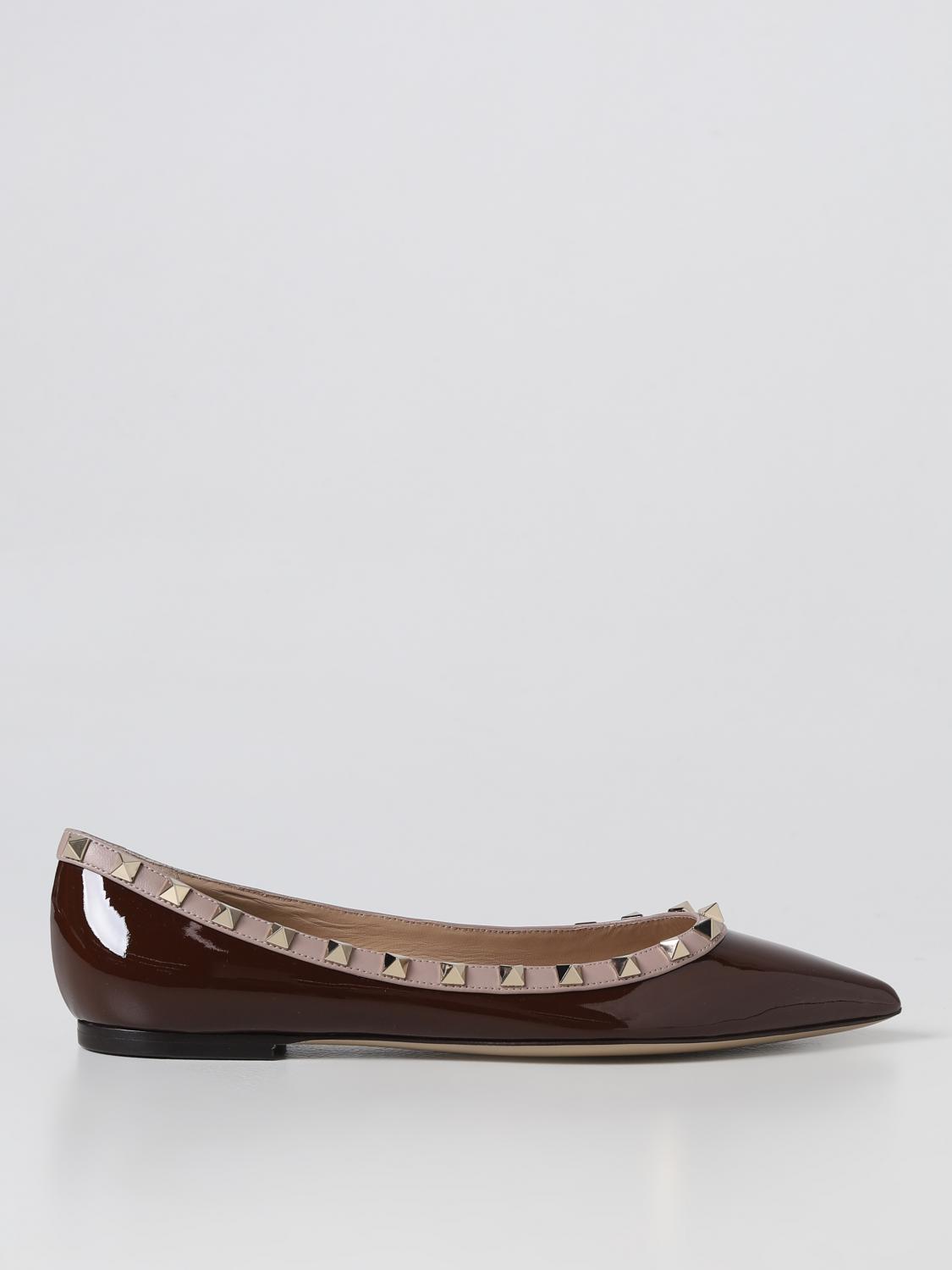 VALENTINO GARAVANI: ballet flat in patent leather Brown