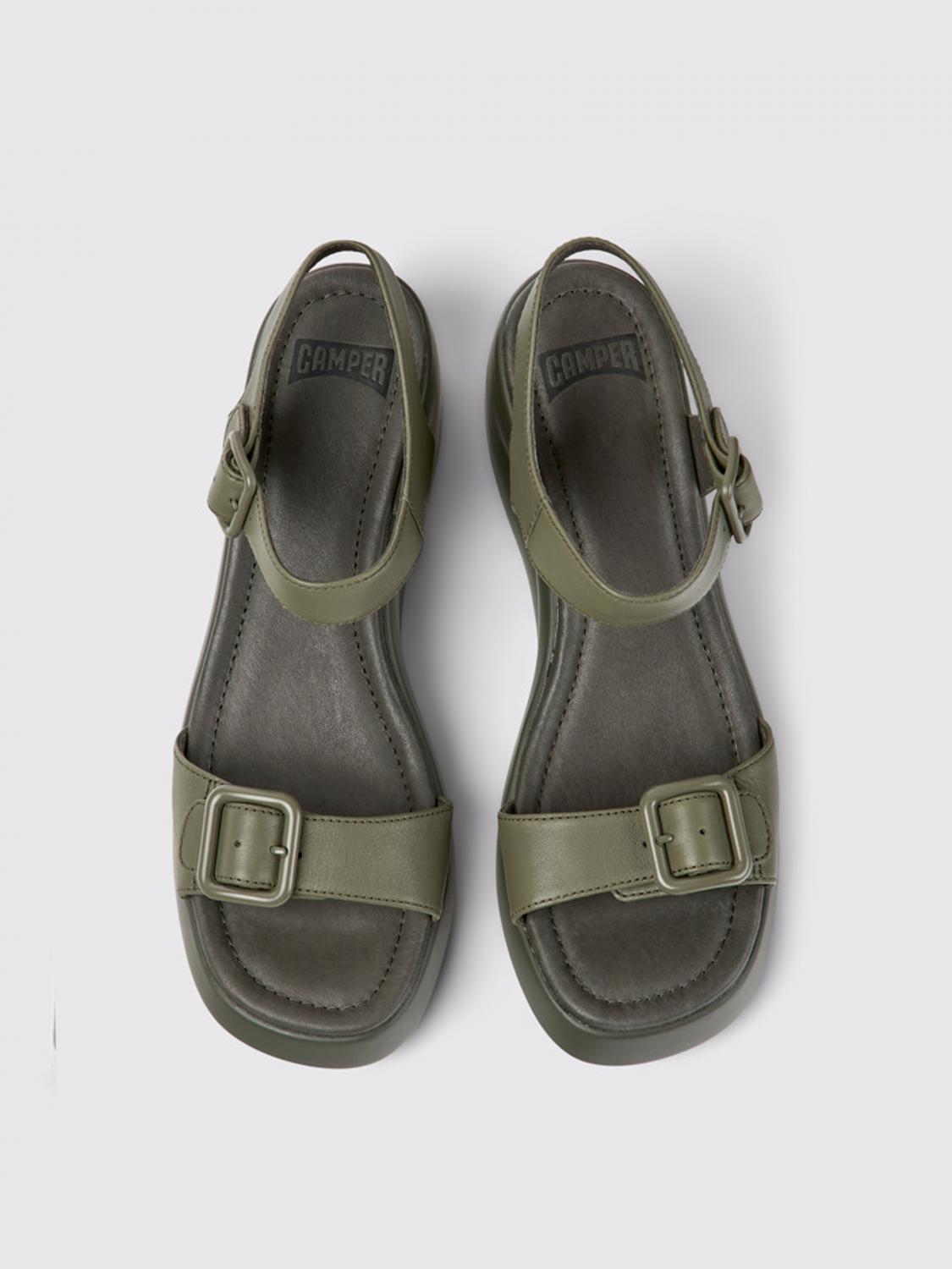Camper Kaah sandals in leather - Green | K201214-013 KAAH | GIGLIO.COM
