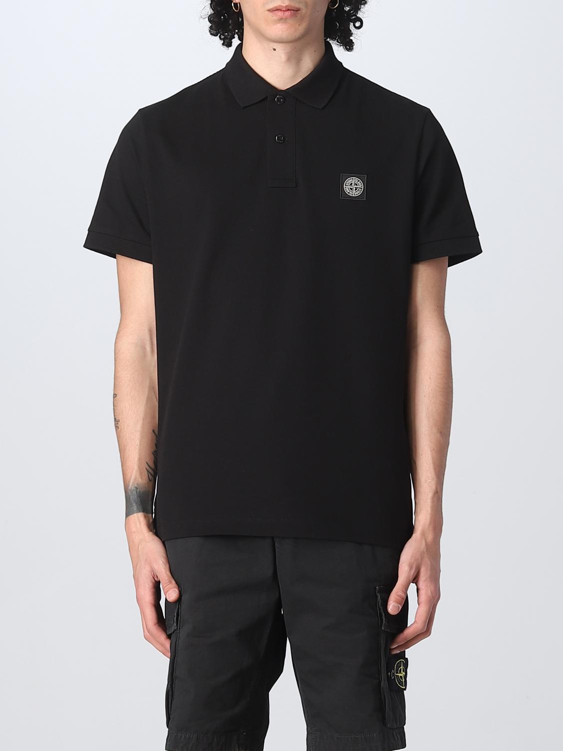 STONE ISLAND POLO: Polo Stone Island in cotone stretch, Nero - Img 1