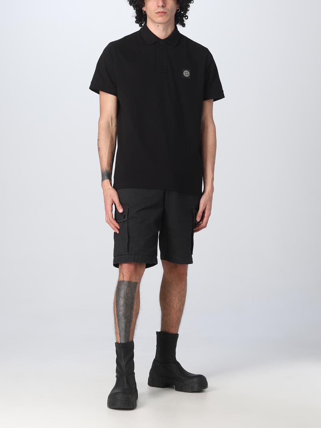 STONE ISLAND POLO: Polo Stone Island in cotone stretch, Nero - Img 2