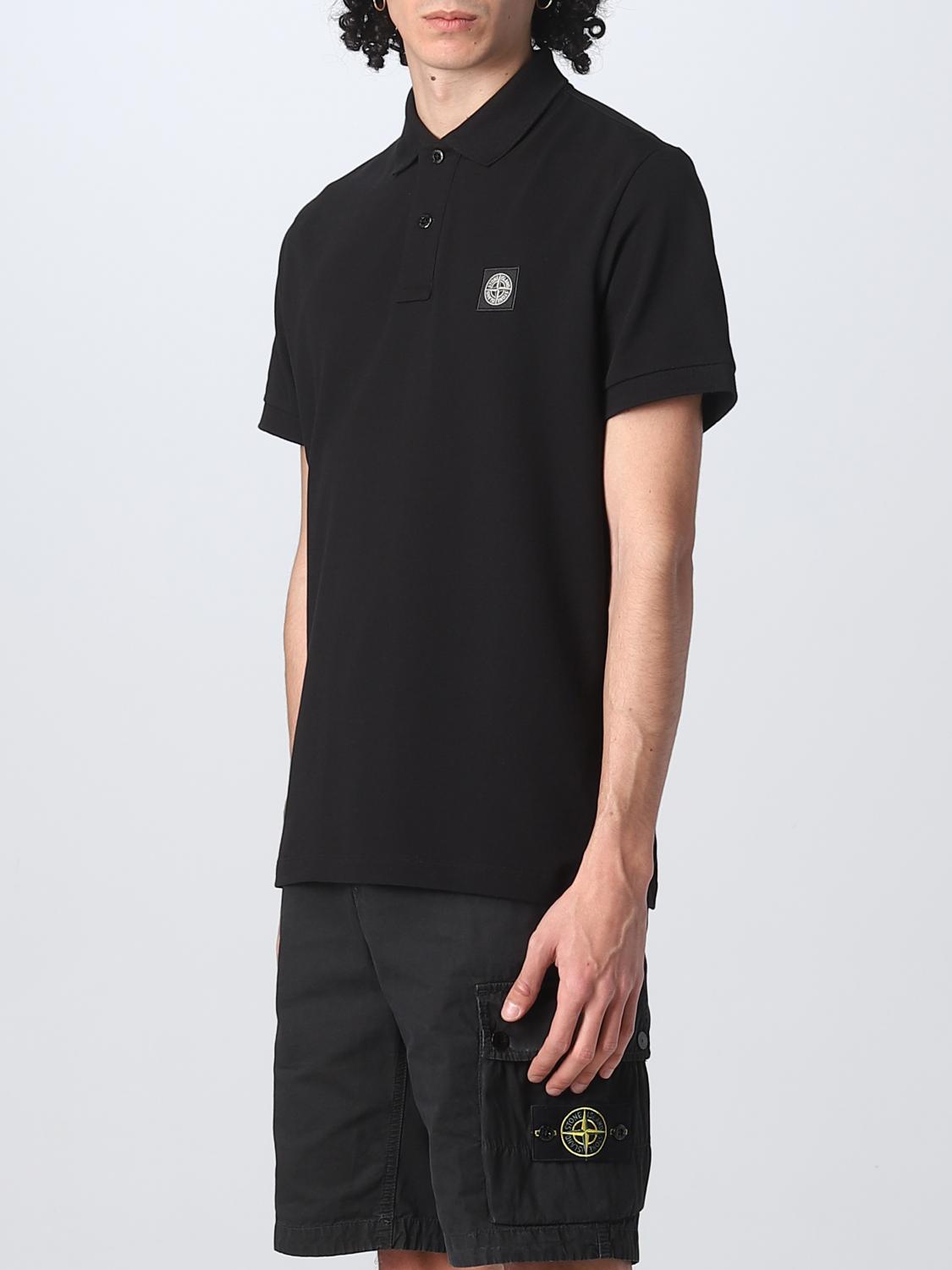 STONE ISLAND POLO: Polo Stone Island in cotone stretch, Nero - Img 4