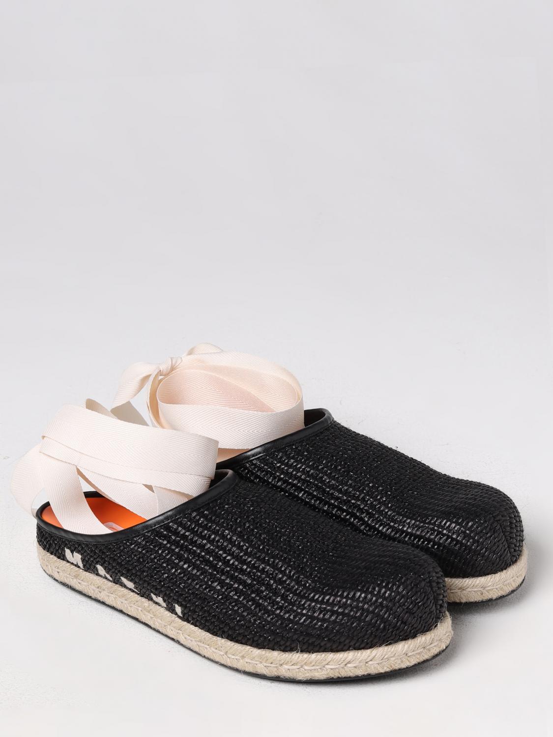 Marni mules in natural raffia - Black | SBMS007701P3860 | GIGLIO.COM