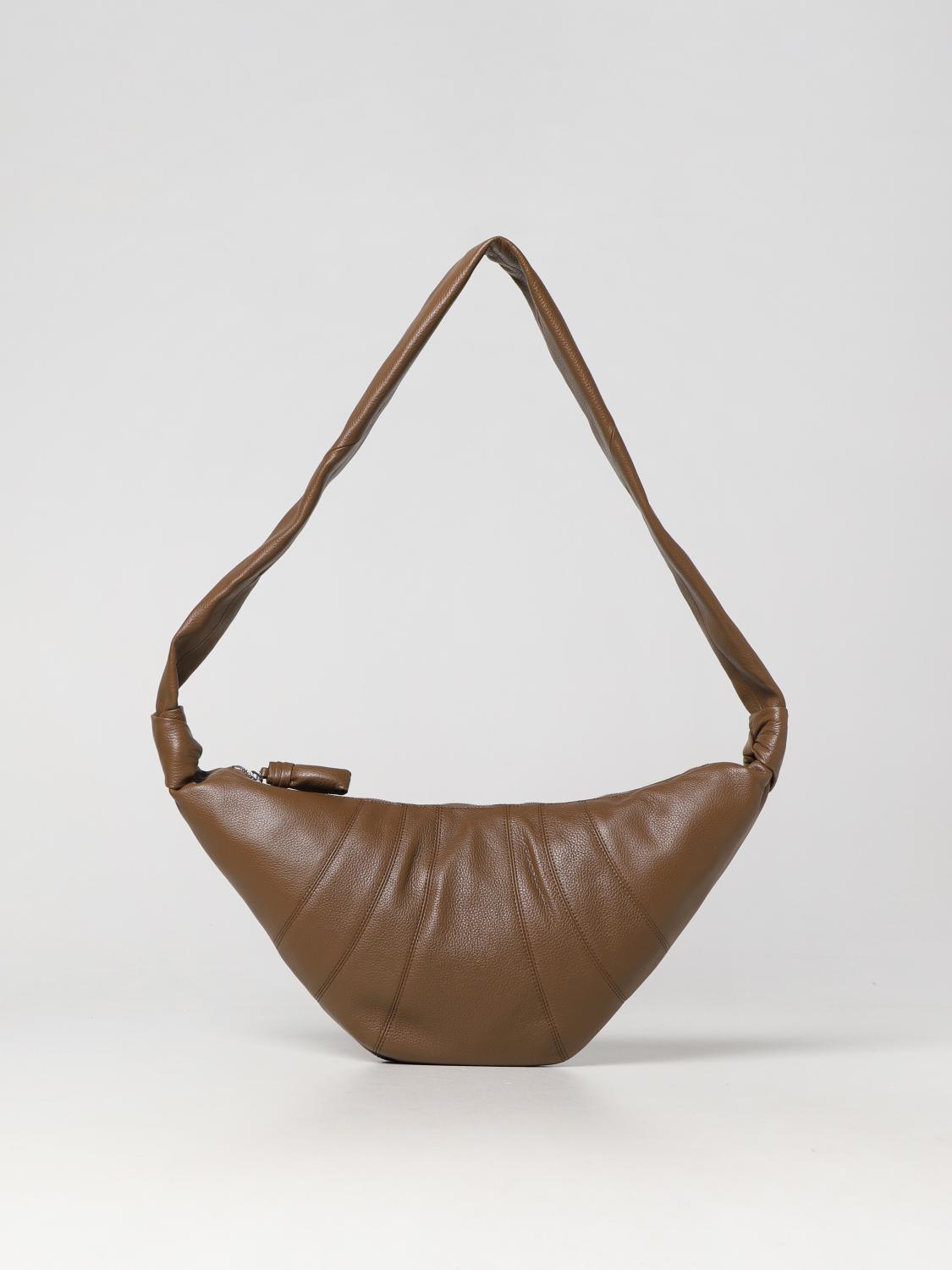 LEMAIRE BORSA A SPALLA: Borsa Croissant Lemaire in pelle a micro grana, Oliva - Img 1