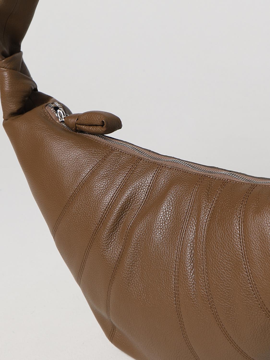 LEMAIRE BORSA A SPALLA: Borsa Croissant Lemaire in pelle a micro grana, Oliva - Img 3