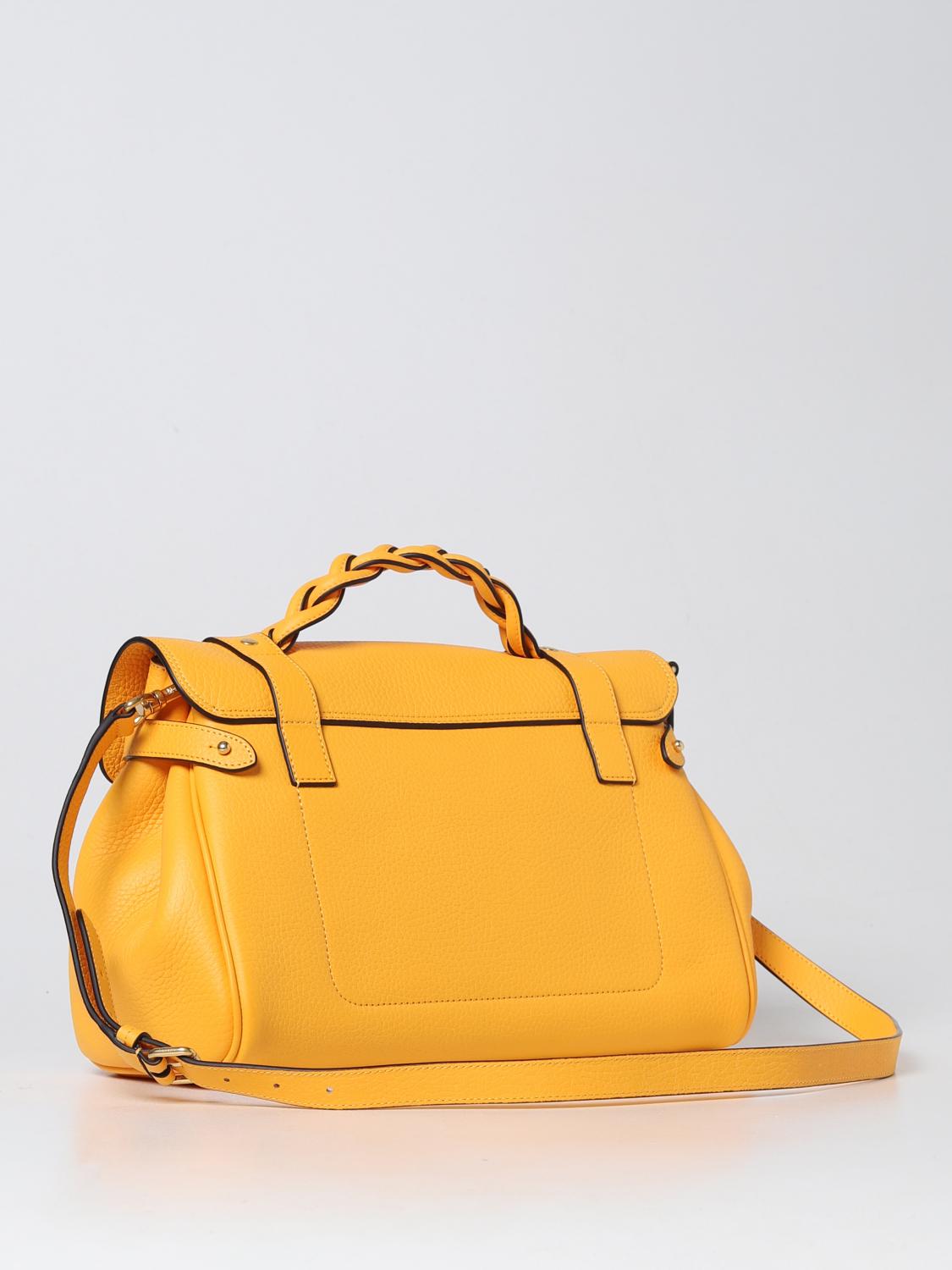 MULBERRY BORSA A MANO: Borsa Alexa Mulberry in pelle martellata, Giallo - Img 2