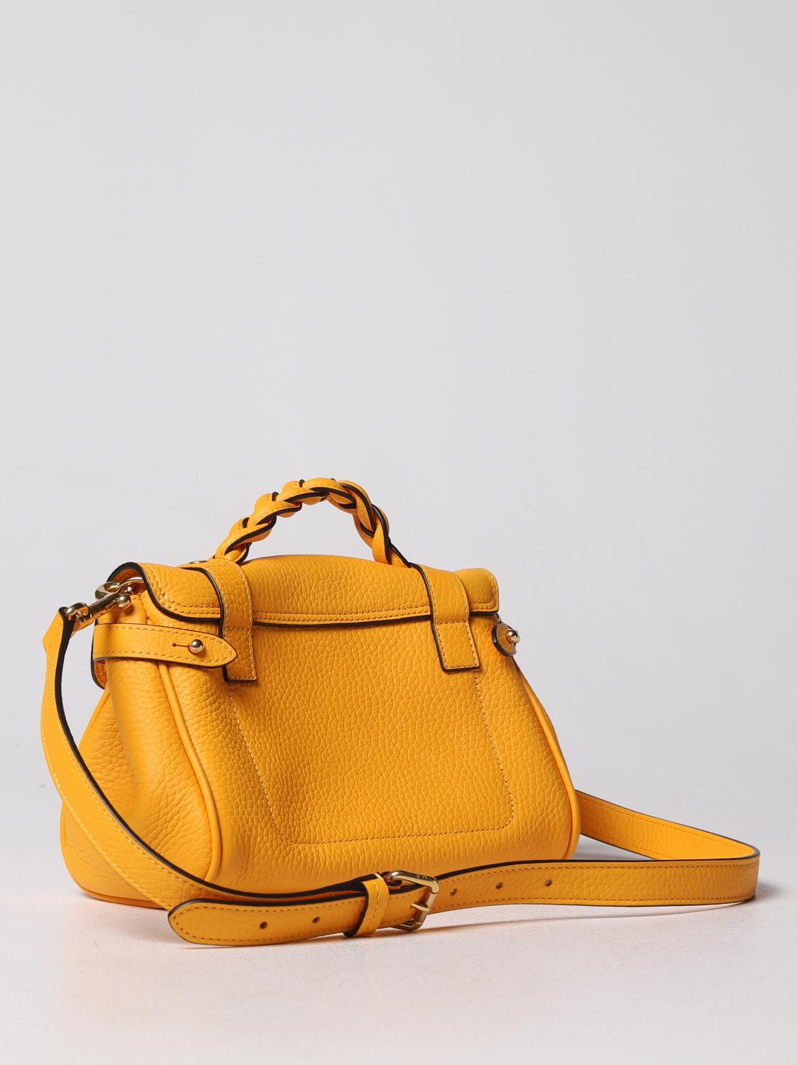 MULBERRY BORSA MINI: Borsa Alexa Mulberry in pelle martellata, Giallo - Img 2