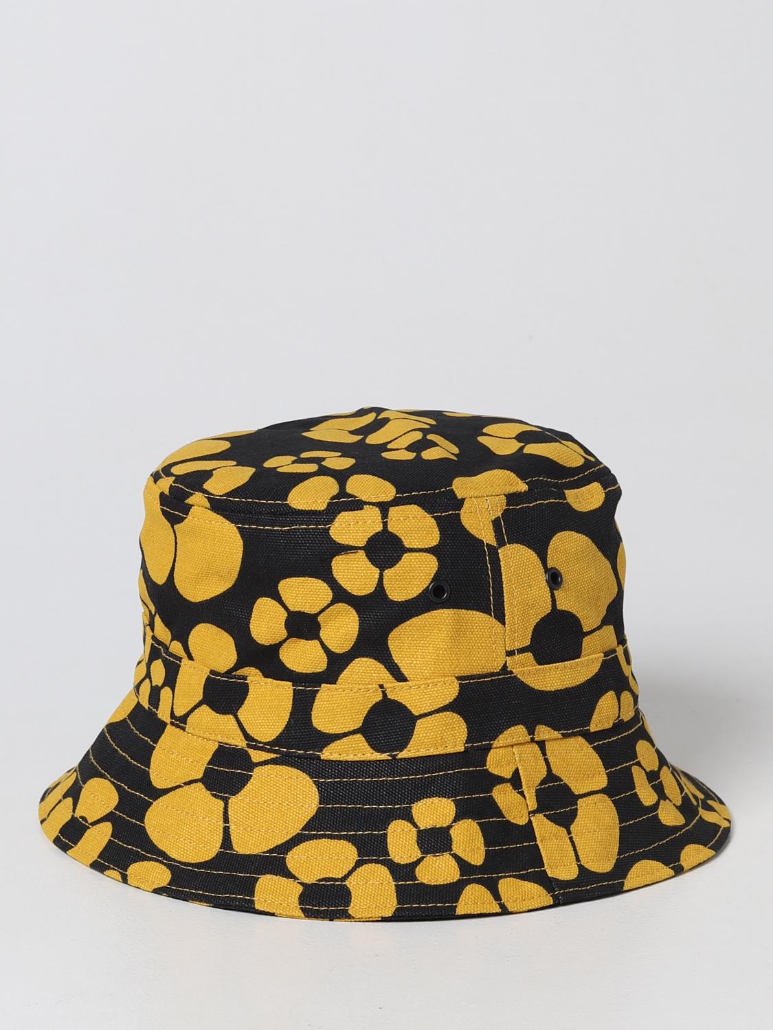 MARNI CAPPELLO: Cappello Carhartt Wip x Marni in cotone organico con stampa floreale, Giallo - Img 2