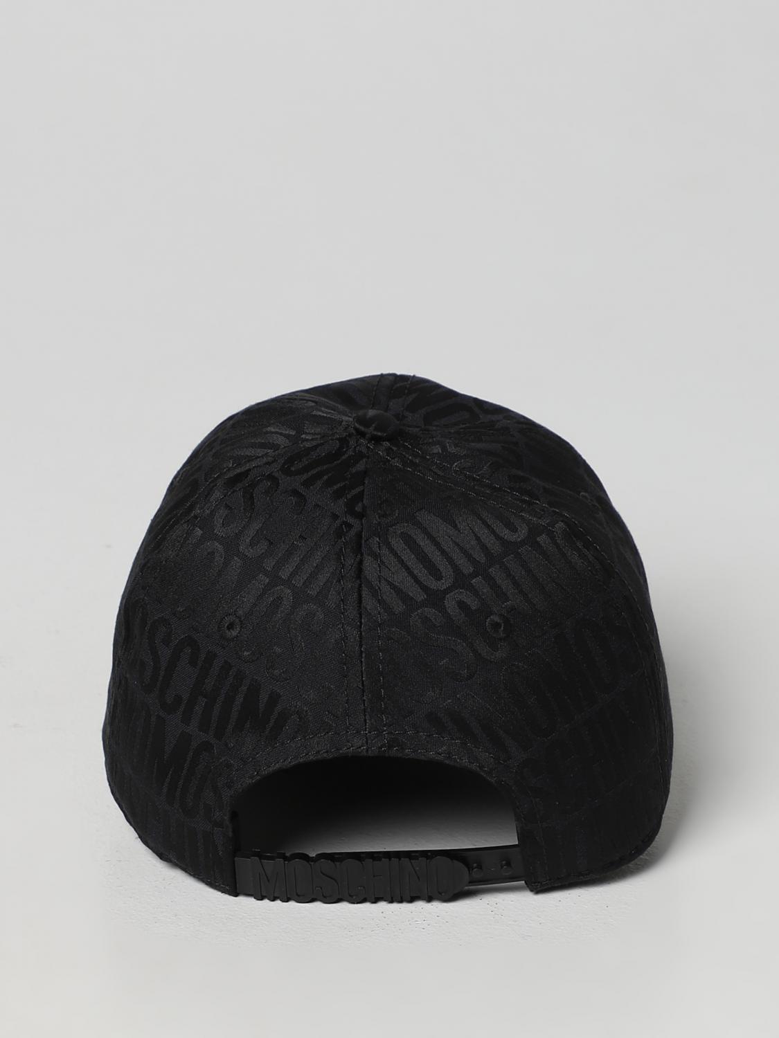 MOSCHINO COUTURE CAPPELLO: Cappello Moschino Couture in misto cotone con logo jacquard , Nero - Img 3