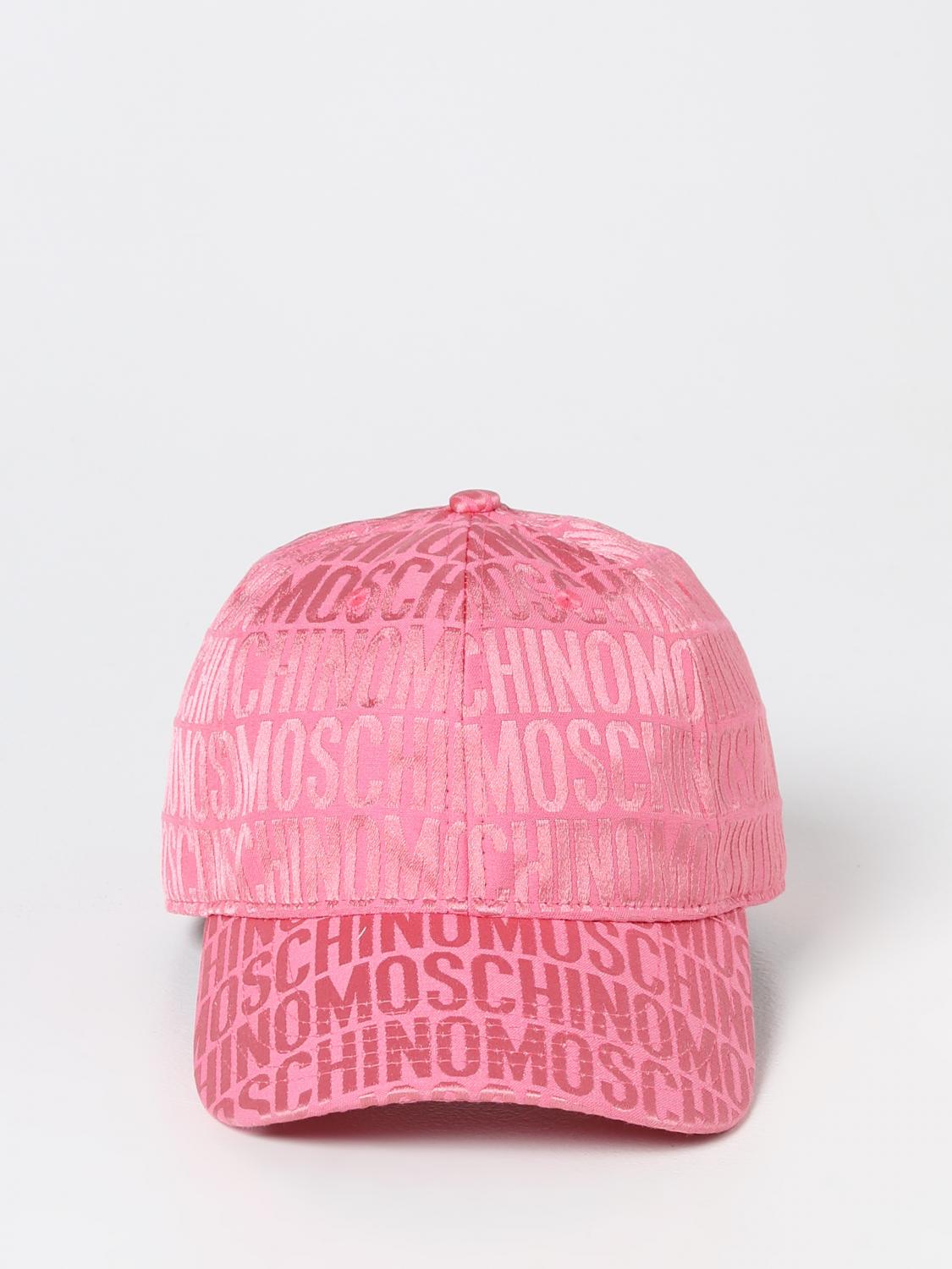 MOSCHINO COUTURE CAPPELLO: Cappello Moschino Couture in misto cotone con logo jacquard , Rosa - Img 2