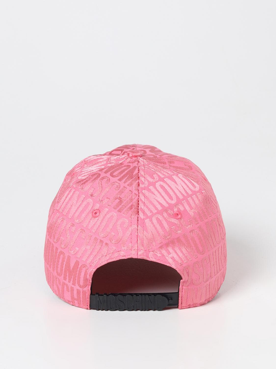MOSCHINO COUTURE CAPPELLO: Cappello Moschino Couture in misto cotone con logo jacquard , Rosa - Img 3
