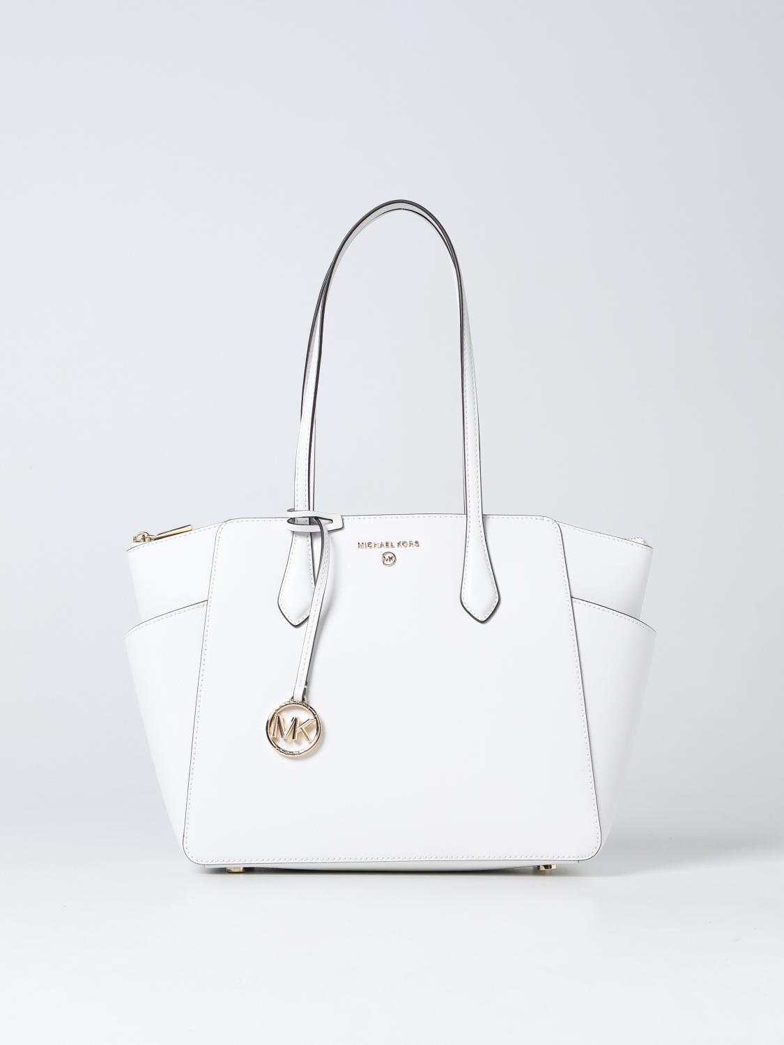 MICHAEL KORS BORSA TOTE: Borsa Marilyn Michael Kors in pelle saffiano, Bianco - Img 1