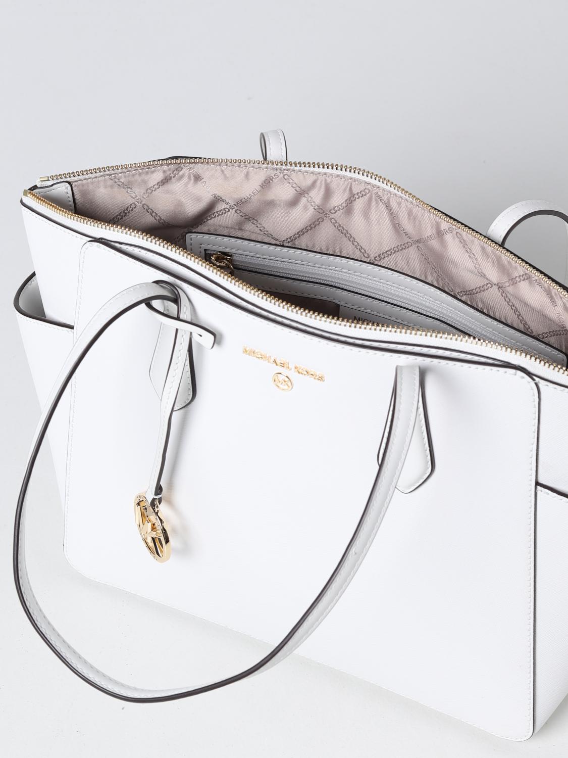 MICHAEL KORS BORSA TOTE: Borsa Marilyn Michael Kors in pelle saffiano, Bianco - Img 3