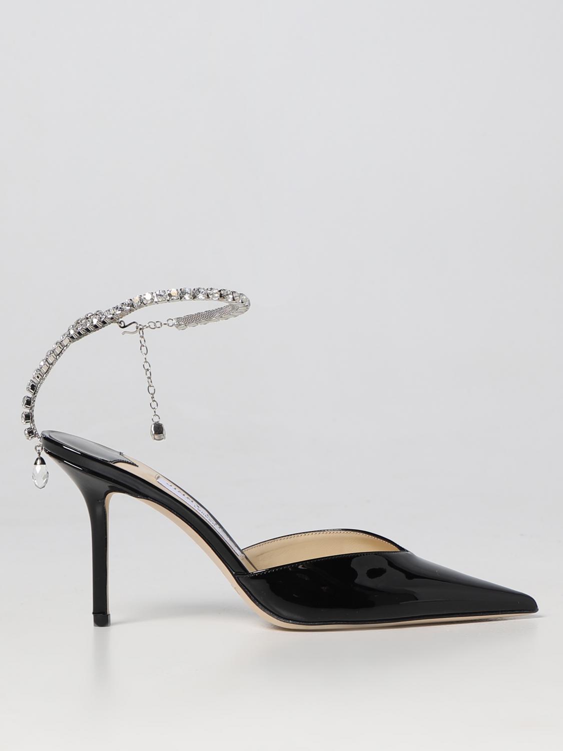 JIMMY CHOO SCARPE CON TACCO: Pump Saeda Jimmy Choo in vernice, Nero - Img 1